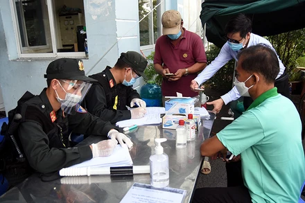 Chốt kiểm soát dịch Covid-19 trên đường cao tốc TP Hồ Chí Minh – Long Thành – Dầu Giây, đoạn thuộc địa phận tỉnh Đồng Nai.