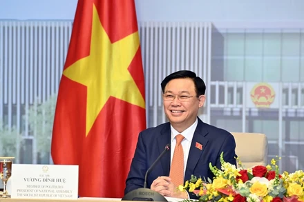 Chủ tịch Quốc hội Vương Đình Huệ phát biểu tại buổi hội đàm.