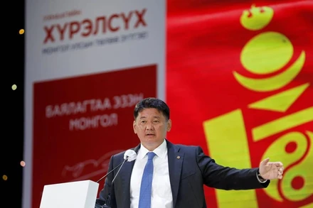 Ông Khurelsukh tham gia vận động tranh cử trước thềm cuộc bầu cử Tổng thống. (Ảnh: Reuters)