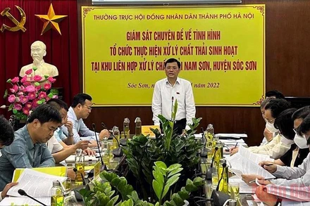 Đoàn giám sát của Thường trực Hội đồng nhân dân thành phố Hà Nội làm việc với huyện Sóc Sơn.