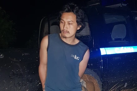 Đối tượng Thang Phi Hùng bị lực bị lượng Cảnh sát 113, Công an Cao Bằng bắt giữ.