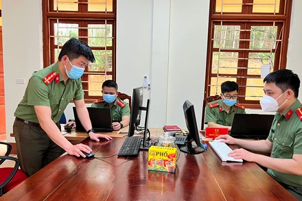 Hoạt động của cán bộ, chiến sĩ Phòng An ninh mạng và phòng, chống tội phạm sử dụng công nghệ cao (Công an Bắc Kạn).