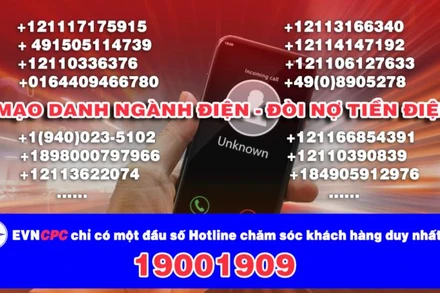 Những số điện thoại giả danh ngành điện.