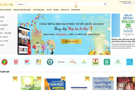 Logo và giao diện Hội sách trực tuyến Quốc gia 2022 tại địa chỉ https://book365.vn (Ảnh: VGP)