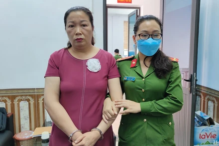 Bị can Trần Thị Vân khi bị bắt tạm giam.