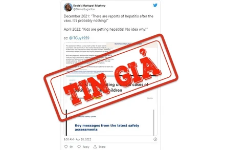 Một bài đăng trên Twitter cho rằng vaccine Covid-19 có liên quan đến các trường hợp trẻ em mắc viêm gan ở một số quốc gia hiện nay.