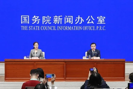 Toàn cảnh buổi họp báo của Văn phòng Báo chí Quốc vụ viện Trung Quốc. (Ảnh: scio.gov.cn)