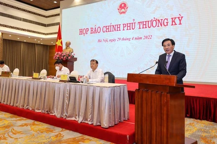 Họp báo Chính phủ thường kỳ tháng 4. (Ảnh: VGP)