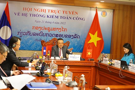 Tổng Kiểm toán nhà nước Việt Nam Trần Sỹ Thanh đồng chủ trì Hội nghị trực tuyến chia sẻ kinh nghiệm về Hệ thống kiểm toán công Việt Nam-Lào.