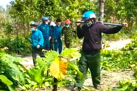 Hiện trường vụ hành hung nhân viên bảo vệ rừng. (Ảnh do công an cung cấp).