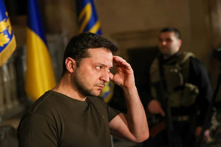 Tổng thống Zelensky trong cuộc phỏng vấn với Reuters, ngày 1/3. (Ảnh: Reuters)