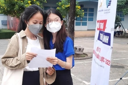 Các thí sinh tham gia kỳ thi đánh giá năng lực đợt 1 năm 2022 do Đại học Quốc gia Thành phố Hồ Chí Minh tổ chức.