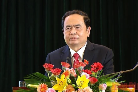 Đồng chí Trần Thanh Mẫn, Ủy viên Bộ Chính trị, Phó Chủ tịch Thường trực Quốc hội phát biểu tại hội nghị.