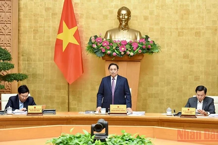 Thủ tướng Phạm Minh Chính chủ trì phiên họp. (Ảnh: TRẦN HẢI)