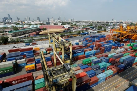 Container tại cảng biển ở thủ đô Bangkok, Thái Lan. (Ảnh: Reuters)