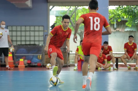 Đội tuyển futsal Việt Nam trở lại tập luyện, hướng tới SEA Games 31. (Ảnh: VFF)