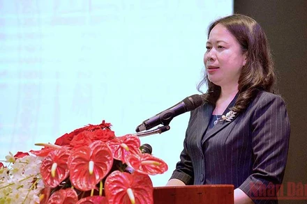 Phó chủ tịch nước Võ Thị Ánh Xuân phát biểu chỉ đạo tại hội nghị tổng kết cụm thi đua các tỉnh Tây Nam bộ.