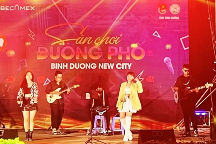 Biểu diễn âm nhạc phục vụ tại chương trình.