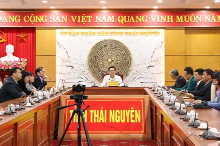 Các đại biểu dự diễn đàn tại điểm cầu tỉnh Thái Nguyên.