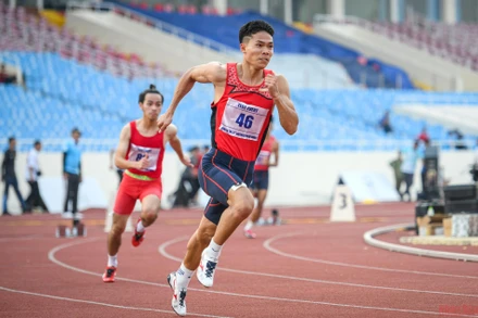 Giải điền kinh tiền SEA Games 31 tại sân vận động quốc gia Mỹ Đình. (Ảnh: THÀNH ĐẠT)