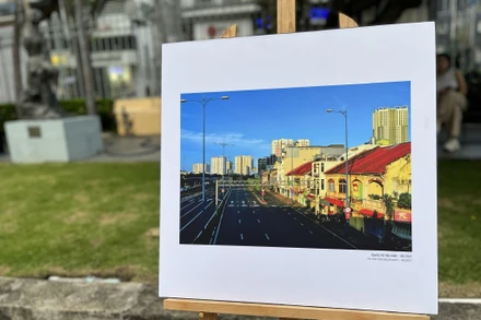 Một tác phẩm của NSNA Trần Thế Phong được trưng bày tại triển lãm.