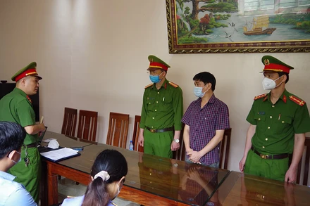 Bị can Lê Khả Châu tại Cơ quan Cảnh sát điều tra, Công an tỉnh Hà Giang.