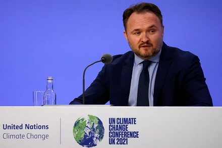 Bộ trưởng Khí hậu Đan Mạch Dan Jorgensen phát biểu tại COP26 diễn ra ở Glasgow, Scotland, Anh, ngày 11/11/2021. (Ảnh: Reuters)