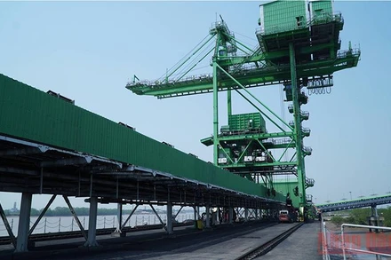 Dây chuyền nhập than tại Nhà máy Nhiệt điện Thái Bình. 