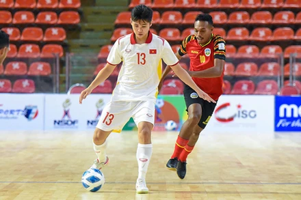 Đội tuyển futsal Việt Nam thắng đội tuyển futsal Timor Leste 7-1. (Ảnh: VFF)