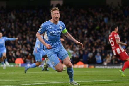 Kevin De Bruyne ghi bàn thắng duy nhất cho Man City. (Ảnh: Getty Images)