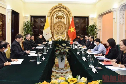 Quang cảnh cuộc họp vòng IX Nhóm Công tác hỗn hợp Việt Nam-Tòa thánh Vatican. (Ảnh: Bộ Ngoại giao)