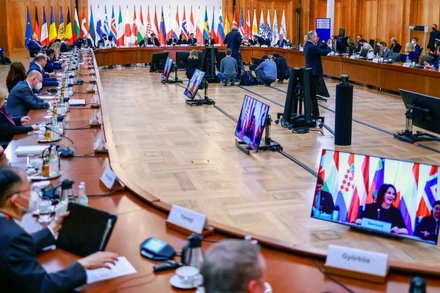 Hội nghị các nhà tài trợ diễn ra tại Berlin, Đức. (Ảnh: Reuters)