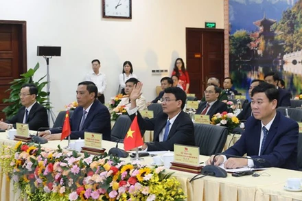 Ông Đặng Xuân Phong, Ủy viên Trung ương Đảng, Bí thư Tỉnh ủy Lào Cai phát biểu tại hội nghị. (Ảnh: Quốc Khánh/TTXVN)