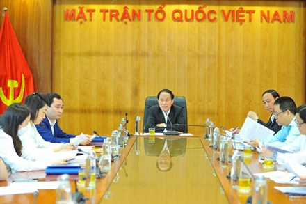 Cuộc họp của Ban Chỉ đạo, Ban Tổ chức Giải báo chí “Vì sự nghiệp Đại đoàn kết toàn dân tộc”. (Ảnh: MINH DIỆP)