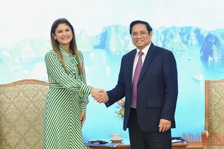 Thủ tướng Phạm Minh Chính tiếp Bộ trưởng Ngoại giao Panama Érika Mouynes. 