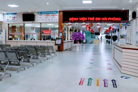 Một số khu vực của Bệnh viện Trẻ em Hải Phòng sẵn sàng hoạt động trở lại.