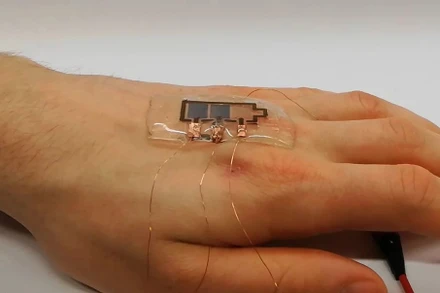 Màn hình phân hủy sinh học có thể được dán lên da người hoặc được sử dụng trong bao bì thực phẩm. Ảnh: KIT.