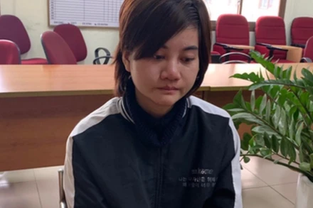 Đối tượng Hoàng Huệ Tâm tại cơ quan điều tra. 