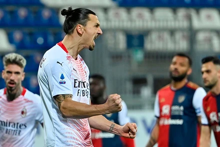 Ibrahimovic đang đứng thứ 2 trong danh sách Vua phá lưới Serie A với 12 bàn. (Ảnh: Getty Images)