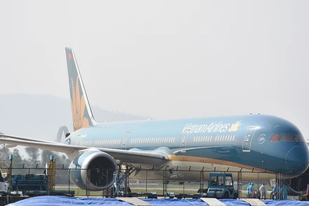 Chuyến bay VN579 chở hơn 340 công dân Việt Nam hạ cánh an toàn tại sân bay quốc tế Đà Nẵng chiều 23-1.