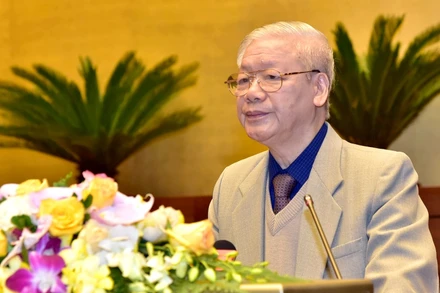 Tổng Bí thư, Chủ tịch nước Nguyễn Phú Trọng phát biểu chỉ đạo hội nghị. (Ảnh: DUY LINH)