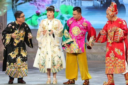 Hình ảnh Táo quân trong buổi tổng duyệt. Ảnh: FB nghệ sĩ Vân Dung.