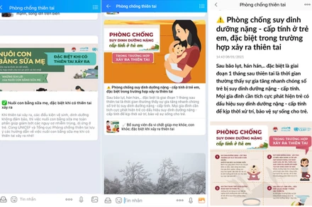 Một số nội dung của chiến dịch được truyền thông qua trang Zalo “Phòng chống thiên tai”.