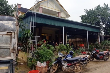 Ngôi nhà xảy ra vụ ngộ độc khí than khi sưởi ấm làm hai học sinh thương vong. (Ảnh: Dương Công Hợp)