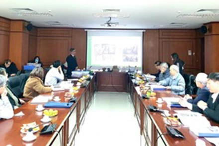 Quang cảnh buổi nghiệm thu đề tài.