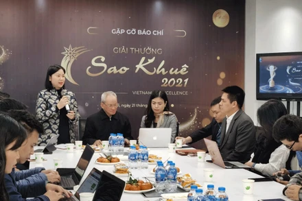 Họp báo phát động Giải thưởng Sao Khuê 2021.
