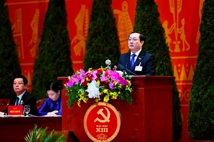 Bộ trưởng Khoa học Công nghệ Huỳnh Thành Đạt phát biểu tham luận. (Ảnh: DUY LINH)