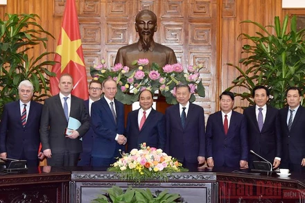 Thủ tướng Nguyễn Xuân Phúc tiếp Đại tướng Nikolai Patrushev, Thư ký Hội đồng An ninh quốc gia Liên bang Nga. (Ảnh: TRẦN HẢI)
