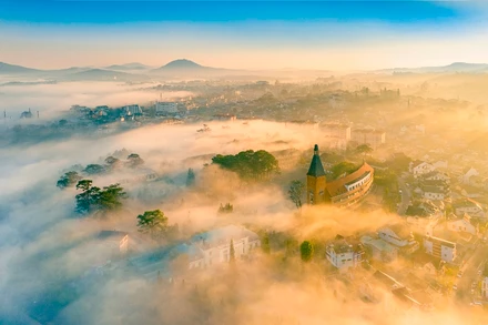 Cao đẳng Đà Lạt sớm mai. (Ảnh: Nguyễn Huy)