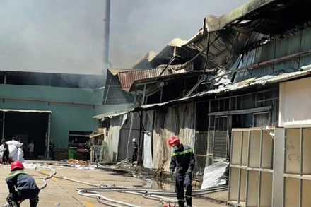 Hiện trường vụ cháy. (Ảnh: CCT)